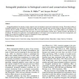 Intraguild predation in biological control and conservation biology